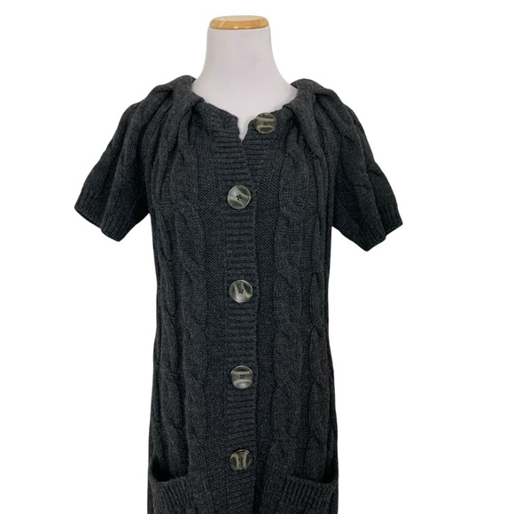 Vince Alpaca Wool Blend Longline Cable Knit Cardigan Sweater Oversized Buttons - Picture 1 of 17